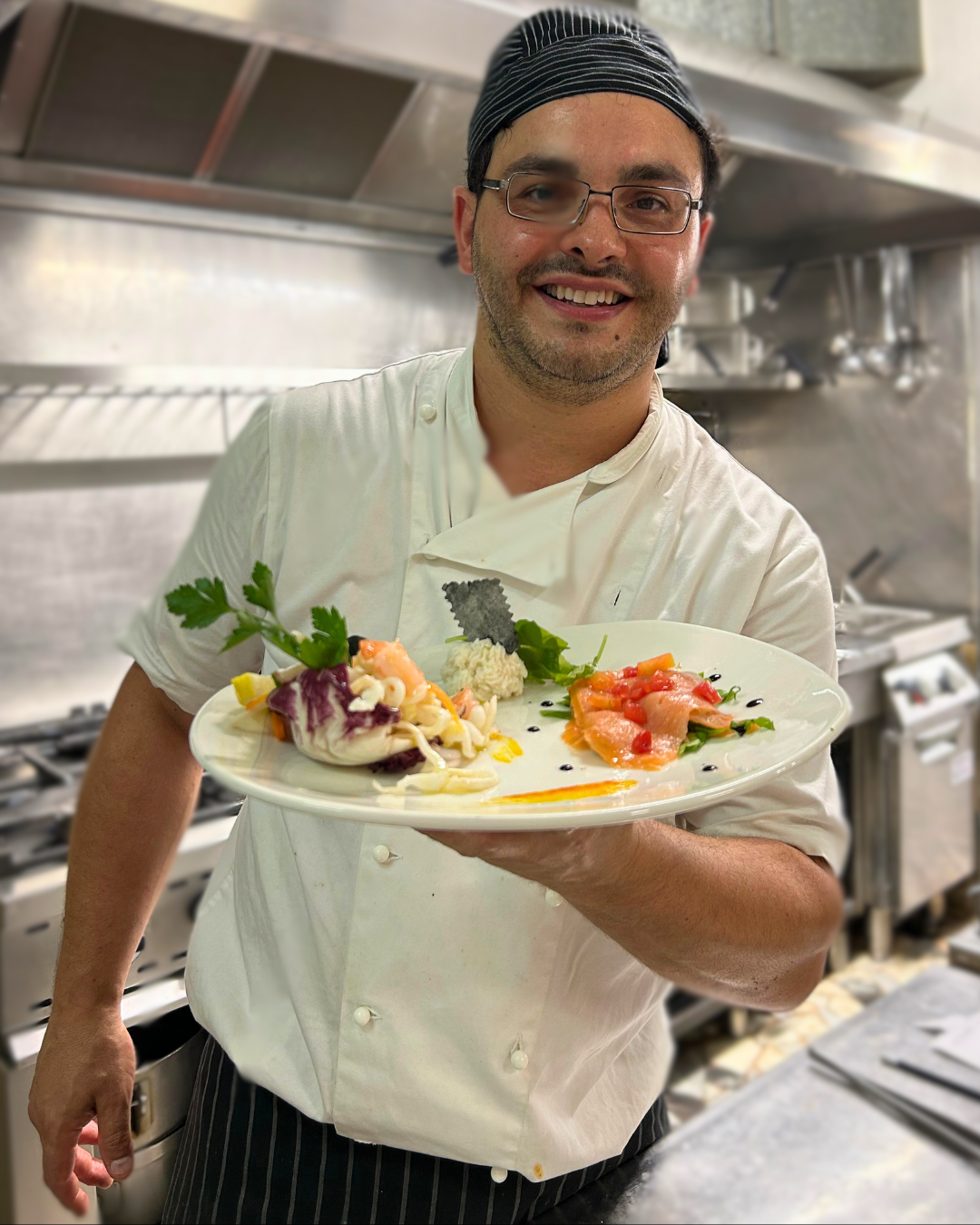 Chef Loris presentazione del piatto - Ristorante Alcide Poggibonsi